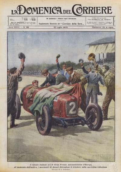 De Italiaanse triomf in de 3e Grote Prijs van Europa door Achille Beltrame